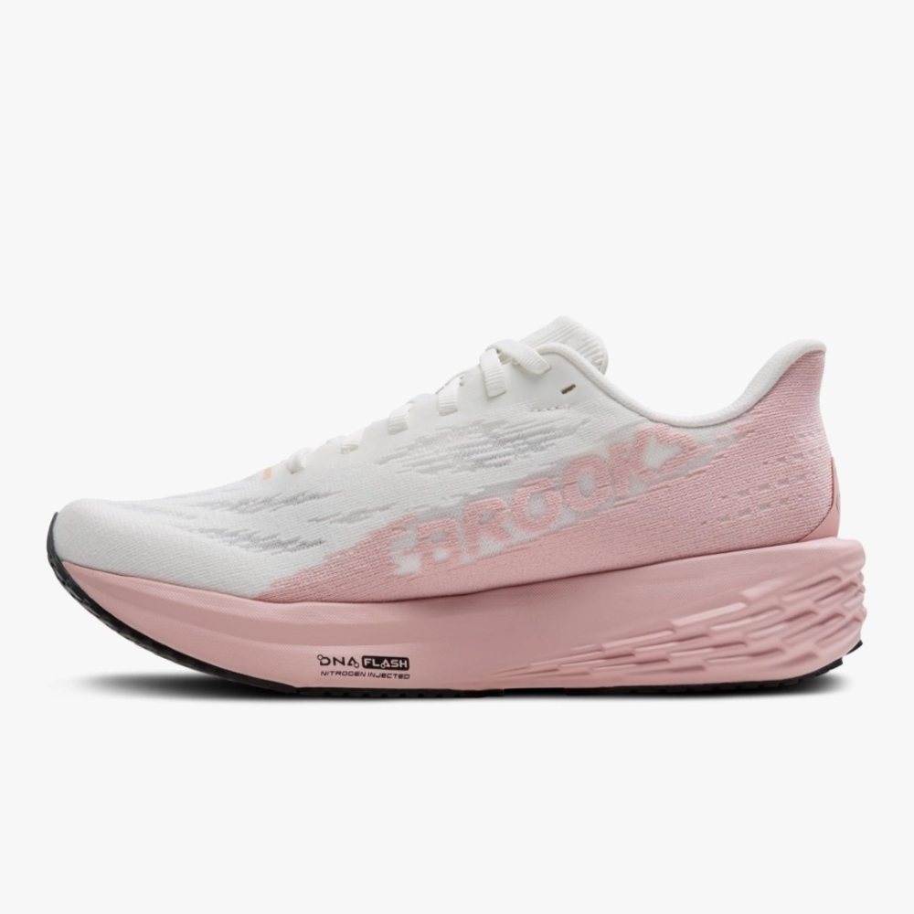 Brooks Women's White and Pink Running Shoes